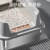Bandeja de arena para gatos completamente cerrada, estilo cajón extragrande de acero inoxidable desmontable, inodoro para gatos a prueba de olores, suministros para mascotas anti-salpicaduras