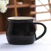 Taza Cerámica Creativa con Tapa y Cuchara Taza de Café Taza de Agua Taza de Barriga Cerámica Taza de Porcelana para Desayuno Leche Logo Impreso