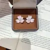 Brincos de Flor Laqueados Estilo Novo 2026, Estilo Francês Doce Luxuoso Tridimensional, Adequados para o Trabalho e Saídas, Brincos Elegantes com Zircônia Brilhante