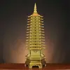 Torre Wenchang Seiko de Latón Puro Decoración de Bendición China Adornos para el Hogar Sala de Estar Oficina Estudio de Estudiante Dormitorio