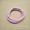 Pulsera de cuerda de cuero para comercio exterior europeo y americano, simple, con múltiples vueltas, hebilla de enchufe, pulsera tejida de cuerda de cuero, venta al por mayor