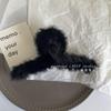 14CM Coreia do Sul Dongdaemun pelo de coelho grampo de cabelo grande pelúcia prendedor de cabelo grampo de cabelo para a parte de trás da cabeça grampo de tubarão grampo de cabelo feminino