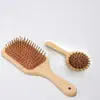 Peine Masajeador de Bambú para el Cuidado del Cabello para Uso en Casa, Portátil, Compacto, Fácil de Transportar, Conveniente para el Mantenimiento del Cabello, No Daña el Cabello, Peine de Bambú con Cojín de Aire