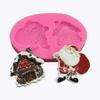 Meias de presente de Natal Papai Noel trenó chocolate bolo silicone molde decoração moldando cozimento