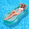 Colchoneta flotante inflable de malla transfronteriza para piscina, tumbona flotante, hamaca acuática de playa al aire libre, cama inflable para juegos acuáticos de verano