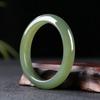 Pulseira de Jade Hetian de Xinjiang com Jade Azul Final Médio Largo Água Clara Pulseira Feminina Pulseira de Jade Verde Fornecimento ao Vivo