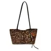 Otoño/Invierno 2026 Bolso Estampado Leopardo Maillard Vintage Gran Capacidad Bolso Tote de Viaje de Alta Gama para Mujer Bolso de Hombro para Dama