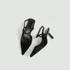 Sandalias de verano para mujer con tiras cruzadas y punta abierta, estilo popular, tacón alto, una sola tira con hebilla, estilo de celebridad de internet, planas, talla pequeña para mujer