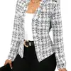 2025 Exportación Transfronteriza Amazon Aliexpress Ropa Europea y Americana Moda Sencilla Estampado Cuadros Chaqueta de Traje Ajustada