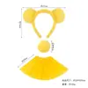 Linda Diadema de Oso Abeja Winnie the Pooh Felpa Cara de Niña Diadema para Lavado Facial Dibujos Animados Orejas de Oso Amarillo Diadema de Animal
