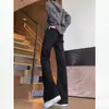 Jeans de Invierno para Hombre Acampanados Estilo Americano Negros Rectos Casuales Pantalones Acampanados
