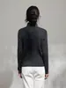 Cardigan de punto acanalado ajustado para mujer, nuevo estilo de principios de otoño, diseño texturizado, efecto adelgazante, cuello semi-alto, suéter de punto con cierre de cremallera