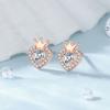 Aretes de tuerca de corona en forma de corazón de plata esterlina S925, temperamento simple japonés y coreano, aretes encantadores, para mujer, combinan con todo, simples, mayoreo de fábrica