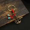 Torneira de latão pilão de diamante chaveiro de carro pingente pingente para bolsa de homem e mulher pingente de artesanato decorativo do Tibete