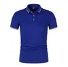 Nuevo modelo transfronterizo, camisa Polo de color liso para hombre, camiseta talla grande de comercio exterior, estilo europeo y americano, corte holgado de manga corta, moderna y a la moda, versátil