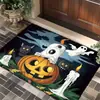 Decoração de Entrada de Halloween Transfronteiriça Tapete de Chão Abóbora Caveira Tapete de Veludo Cristal Tapete de Porta de Entrada Tapete de Chão de Halloween