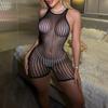 Exportação Europeia e Americana Lingerie Sexy, Tentação Sexy, Recorte Transparente Fino Peça Única Apertada Suspensório Saia de Quadril E103