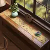 Nuevo Tapete para Mesa Lateral de Estilo Chino Semitransparente, Impermeable, Resistente al Aceite, No Requiere Lavado, Lujo Ligero, Sensación de Alta Gama, Tapete Protector para Encimera de Mueble de TV