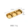 Plato para Condimentos de Acero Inoxidable 304, Plato para Condimentos de Barbacoa Coreana, Plato Multifuncional de Tres Compartimentos para Salsa de Hot Pot, Plato para Vinagre y Pepinillos