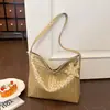 Bolsa de Ombro Versátil de Grande Capacidade com Design de Nicho, Tecida, Tendência de Luxo Leve Estilo Coreano, Nova Moda Verão 2026