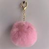 Colgante de bola de pelo sintético de conejo rex de imitación de 8 cm, llavero, accesorios para bolso de joyería DIY, colgante de bola de lana al por mayor