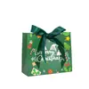 Bolsas pequeñas verdes de regalo de Navidad, bolsas pequeñas de papel para envolver regalos de agradecimiento