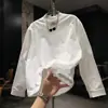 Sudadera de Manga Larga Estampado de Letras Cuello Redondo Desgastada Estilo Coreano Moderna Versátil Camiseta Básica Casual para Hombre