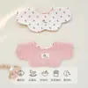 Versión Coreana de Baberos de Algodón Clase A para Recién Nacidos, Baberos de Pétalos Giratorios de Doble Cara, Toallas Salivares para Bebés