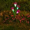 Luminária de Chão Flor de Lírio Solar Iluminação Externa Lanterna de Atmosfera Pátio Varanda Jardim Gramado Lâmpada Decorativa