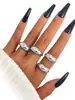 Pulsera Anillo Brillante Exagerada Transfronteriza Nueva Europea y Americana para Mujer Diseño Personalizado Juego de Anillos Abiertos Geométricos