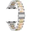 Adecuado para Apple Watch 8 9 S10 Correa de Reloj Iwatch 7 Ultra Metal Tres Perlas Correa de Reloj de Resina