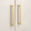 Manija de Puerta de Gabinete Oro Nórdico Negro Extendida Cajón de Armario Zapatero Manija Pequeña Cabeza Redonda Sólida Manija de Gabinete