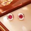 Brincos de Tarraxa Tendência no Tiktok de Zircônia com Madrepérola Natural Exquisitos Leve Luxo Moda Brincos de Alto Padrão Brincos Estilo Deusa Pequena