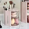 Caja de Almacenamiento Giratoria para Brochas de Maquillaje a Prueba de Polvo Organizador de Esponjas de Belleza para Escritorio Estante de Almacenamiento para Labiales Caja de Almacenamiento para Tocador