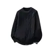 Suéter de Punto Grueso para Hombre con Diseño de Cable de Diamante Cuello Redondo Punto Grueso Retro Hombro Caído Holgado Ropa de Abrigo Otoño Invierno Capa Base Venta al por Mayor