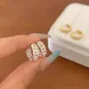 Brincos de Moedas de Cobre Múltiplas Estilo Chinês Dourados e Prateados Retrô para Mulheres Design de Nicho Brincos de Círculo Vazado Personalizados