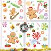 Pegatinas decorativas navideñas para vidrio, barra de caramelos navideña con diseño de hombre de dulces, pegatinas electrostáticas, productos navideños, pegatinas decorativas para ventanas de fiesta
