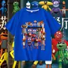 Pizzy's Parlor Dibujos Animados Niños Verano Manga Corta Estilo para Niños Transpirable Suezy Restaurante Suelta Cuello Redondo Camiseta