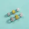 Cuentas Espaciadoras Pequeñas de Flor de Plata Esterlina S925 Electrochapada con Diamantes, Cuentas Espaciadoras de Margarita, Cuentas de Rueda, Accesorios de Cuentas Sueltas para Pulseras de Cristal DIY