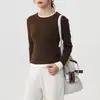 2025 Novo Roupa de Yoga Feminina Falsa Duas Peças Cor Contrastante Manga Longa Camiseta Esportiva Solta Camisa Base Top