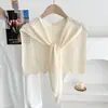 Nuevo Chal Tejido Hueco de Color Sólido Simple Estilo Coreano para Mujer, Versátil para Primavera y Verano, Adecuado para Habitaciones con Aire Acondicionado, Elegante Cárdigan Pequeño