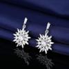 Novos Brincos de Prata com Franjas de Floco de Neve de Alta Sensação Estilo Coreano Brincos Longos de Zircônia para Mulheres Joias Elegantes para Orelhas Femininas