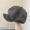 Boina plisada negra estilo japonés Yamamoto para mujer, otoño e invierno, sombrero ecuestre que adelgaza la cara, sombrero octogonal vintage con forma de nube