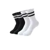 Calcetines Deportivos Rayados en Blanco y Negro para Verano para Hombres y Mujeres, Calcetines Cortos Anti-Pilling, Calcetines de Media Pantorrilla Transpirables que Absorben el Sudor, Calcetines de Algodón Suaves y de Alta Elasticidad