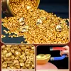 Adorno de Lingote de Oro para Atraer Riqueza, Mini Lingote Sólido de Oro de Arena, Cuenco del Tesoro, Recipiente de Arroz de Latón, Jarra de Cien Bendiciones para Atraer Riqueza, Regalo
