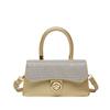 Nuevo Bolso Tejido Transfronterizo 2025 Bolso de Hombro de Moda para Viajeros Bolso Cruzado para Mujer Combinable Bolso Cuadrado Pequeño Portátil de Color en Contraste