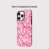 Estilo Europeo y Americano Manzana Rosa con Lazo Funda para Teléfono iPhone 18 Pro Max Mate Amigable con la Piel Cubierta Protectora Anti-Caídas