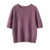 Ropa Suave y Lisa Lista Para Usar Consinee 100% Cachemira Pura Tejido de Manga Corta Suéter Juvenil para Mujer de Manga Tres Cuartos