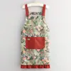 Delantal de algodón de bambú para uso en la cocina, elegante y vintage, adecuado para tareas del hogar, resistente a las manchas, cómodo, adecuado para comer y trabajar, ropa de trabajo