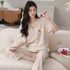 2024 pijamas mulheres primavera e verão novas calças de manga curta feminino verão estilo coreano simples home wear terno pode ser usado fora